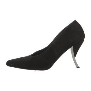 Robert Clergerie Irregular Black And Silver Heels Size 7